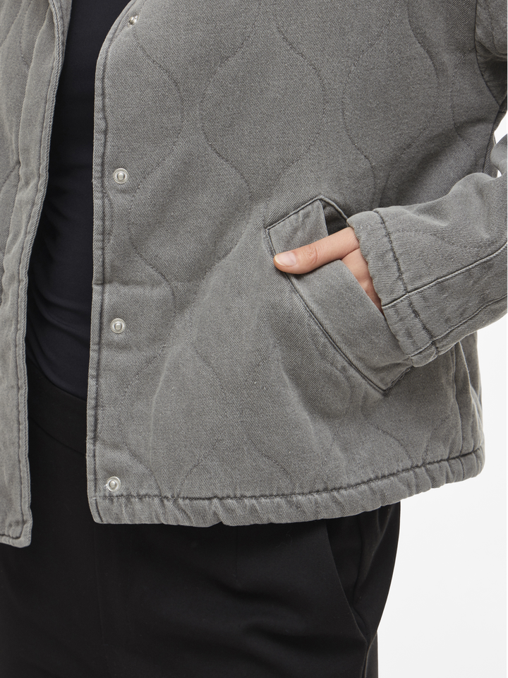 Grijze padded korte katoenen jas Viambella Vila