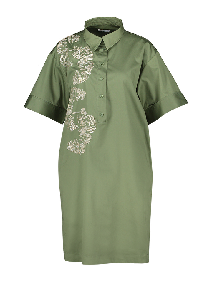 Groene jurk met structuur detail Daye Atmos 