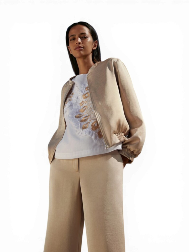 Beige bomber in satijnlook Inda Atmos