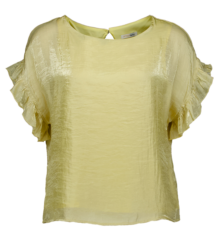 Gele bloes met rushes aan de mouw Aroski Atmos