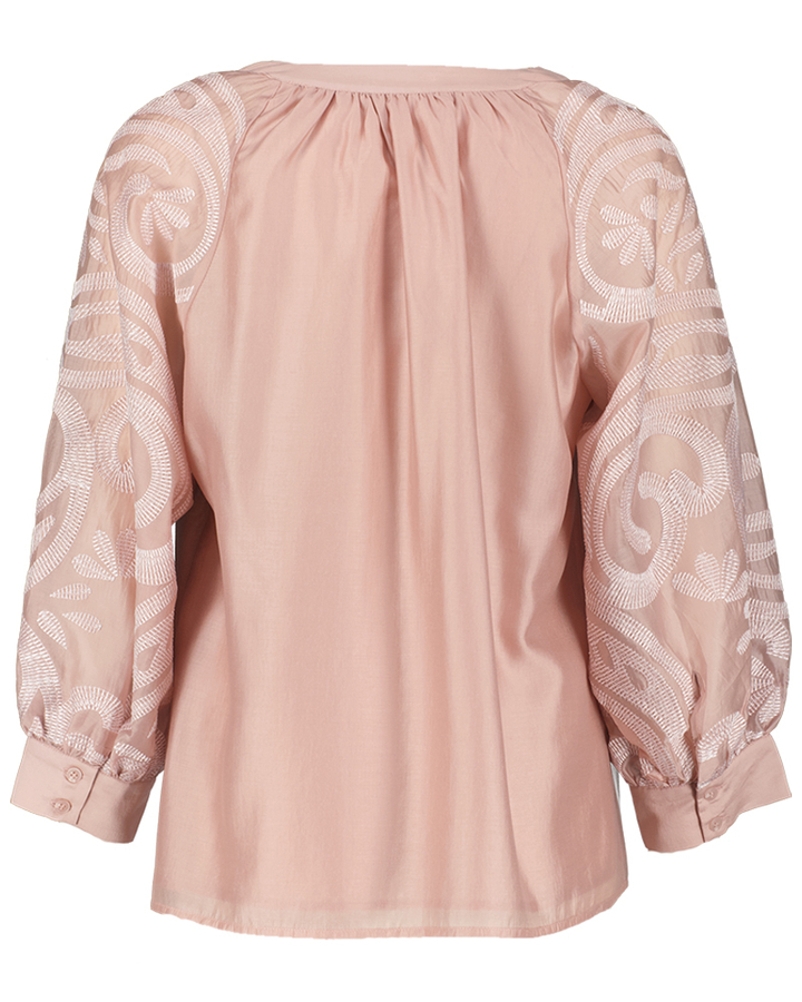 Roze bloes met broderie detail Minke Atmos