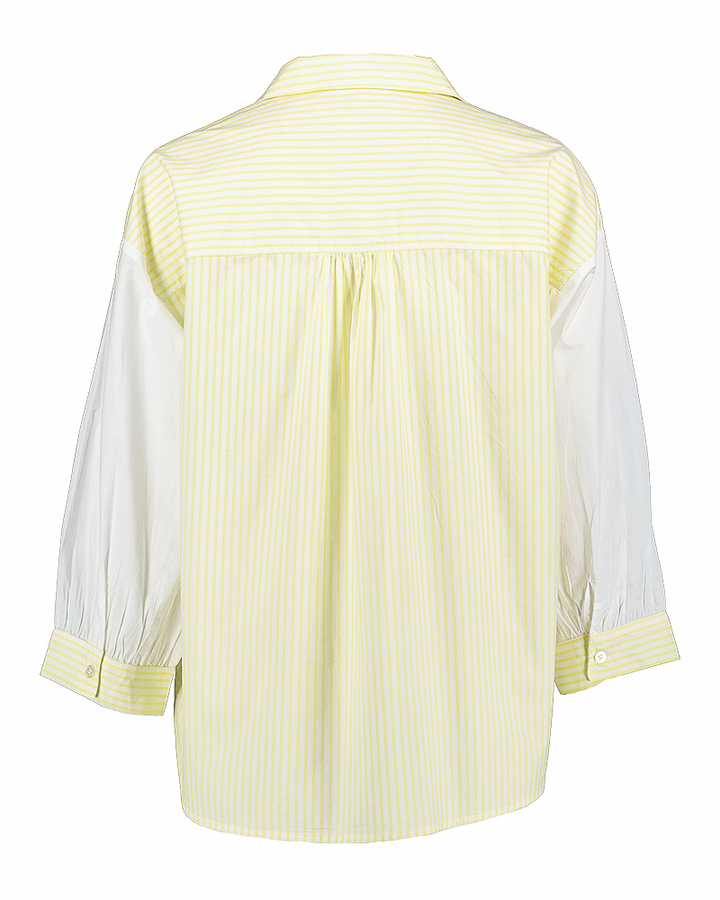 Witte bloes met gele strepen en pailetten detail Atmos