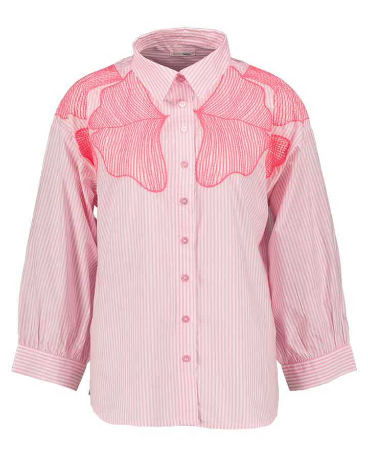 Roze gestreepte bloes met detail Yona Atmos