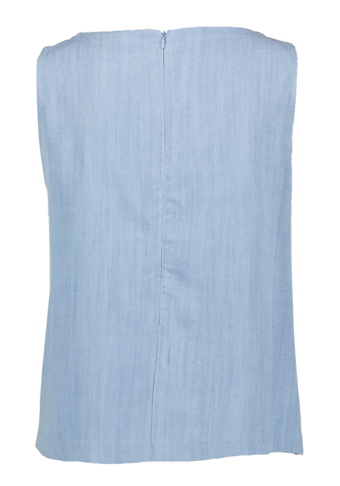 Blauwe jeanstop met borderie Jeans Atmos