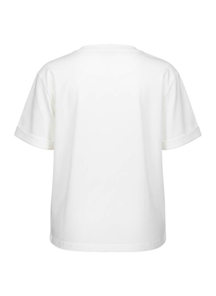 Witte sweater met blauwe en roze bloemenprint Aureel Atmos