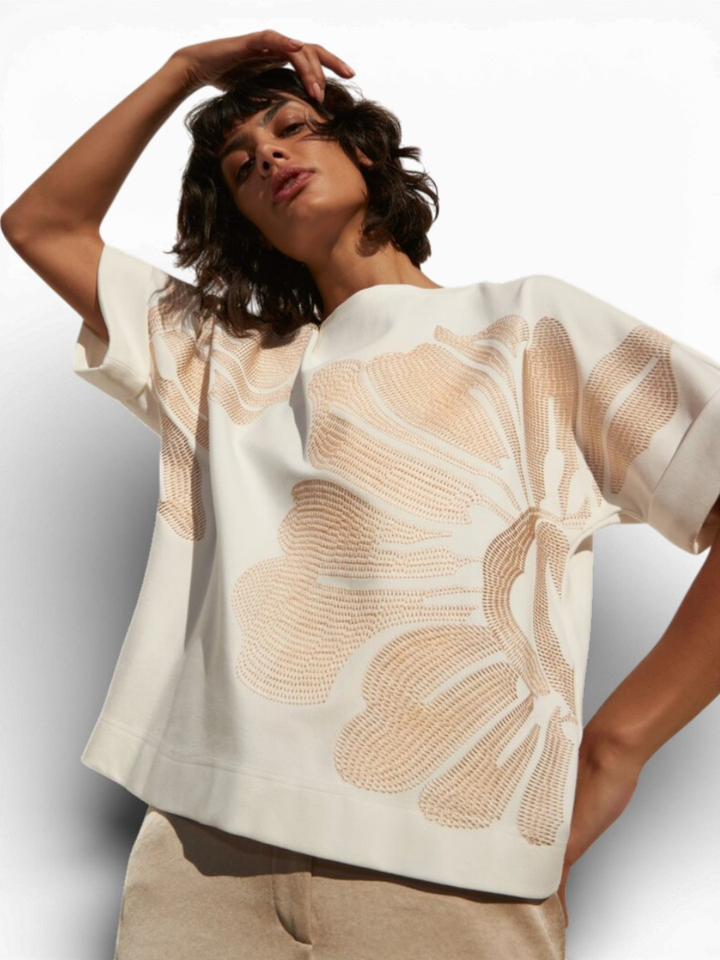 Natur t-shirt ronde hals met korte mouwen Vitas Atmos