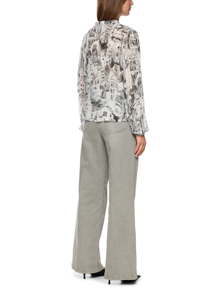 Grijze blouse met zwarte print Marc Cain collections