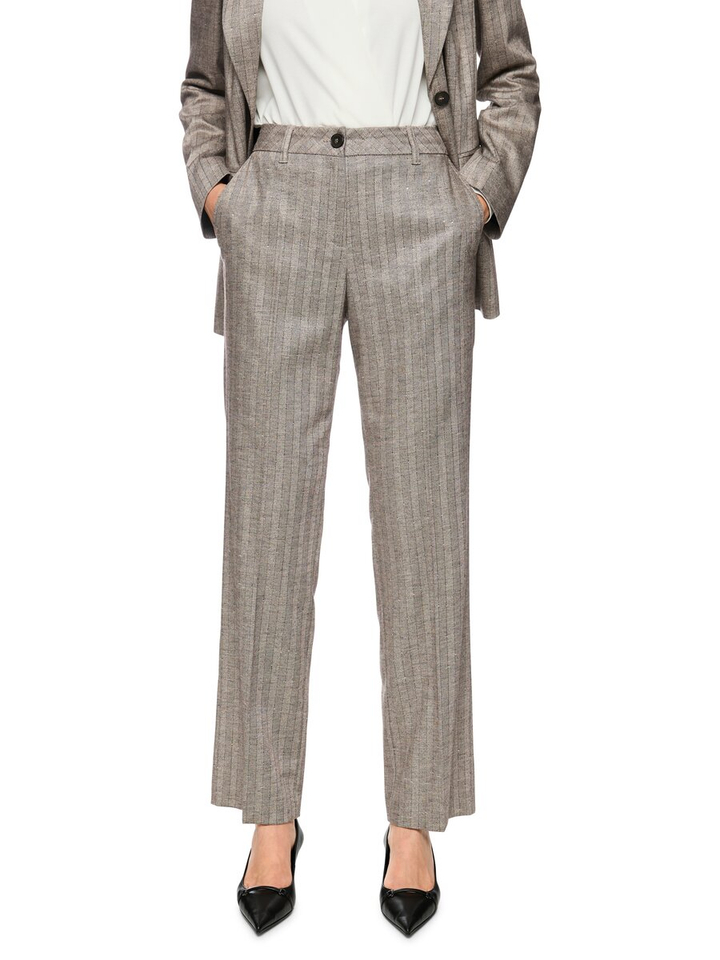 Grijskleurige broek met subtiel lijnpatroon Marc Cain collections