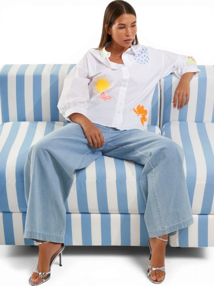 Witte bloes met opdruk Giulia Senso 