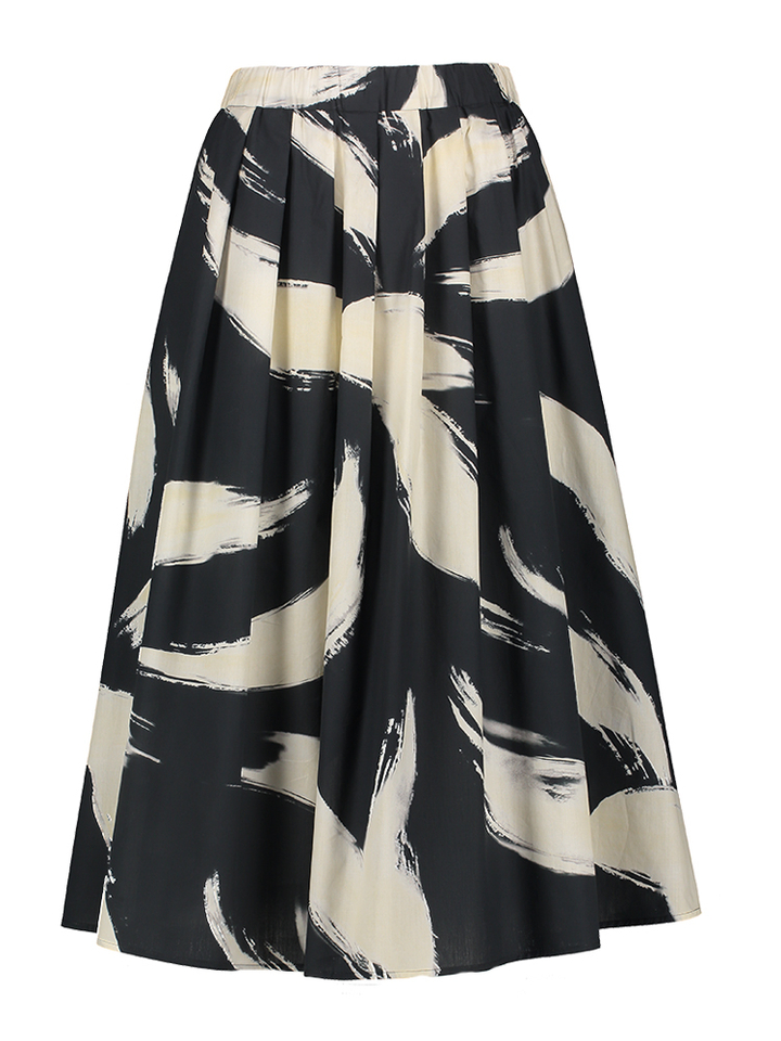 Beige rok met zwarte print Rosso 35