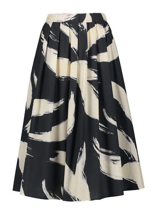 Beige rok met zwarte print Rosso 35