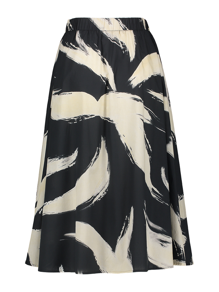 Beige rok met zwarte print Rosso 35