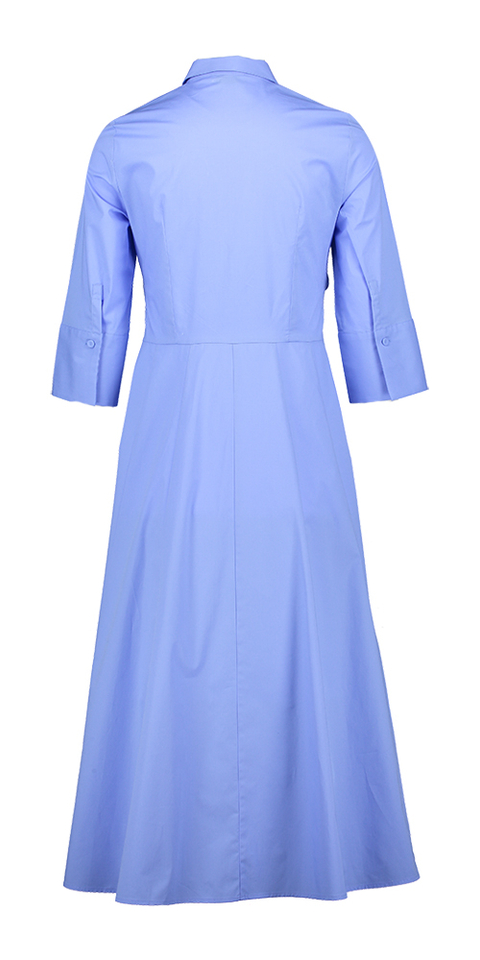 Blauwe katoenen jurk met strik detail Rosse 35