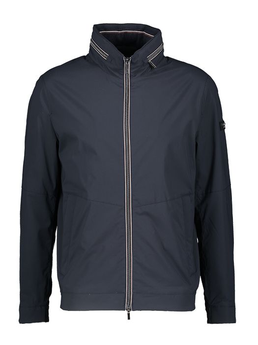 Donkerblauwe waterdichte jas met rits Bugatti