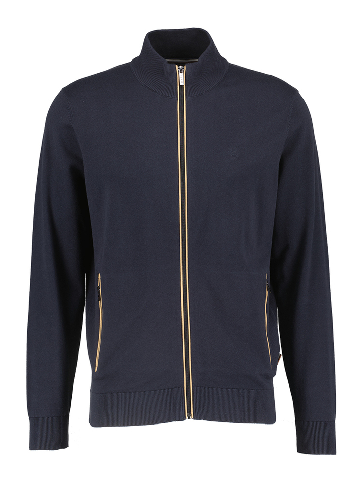 Donkerblauwe trui met rits Bugatti 