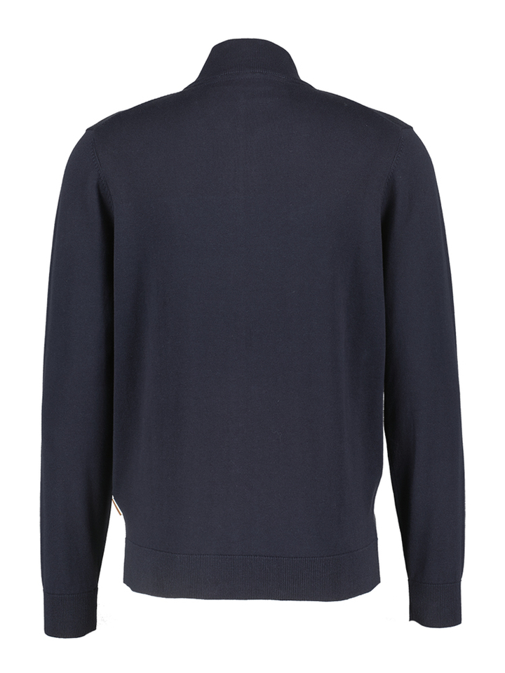 Donkerblauwe trui met rits Bugatti 