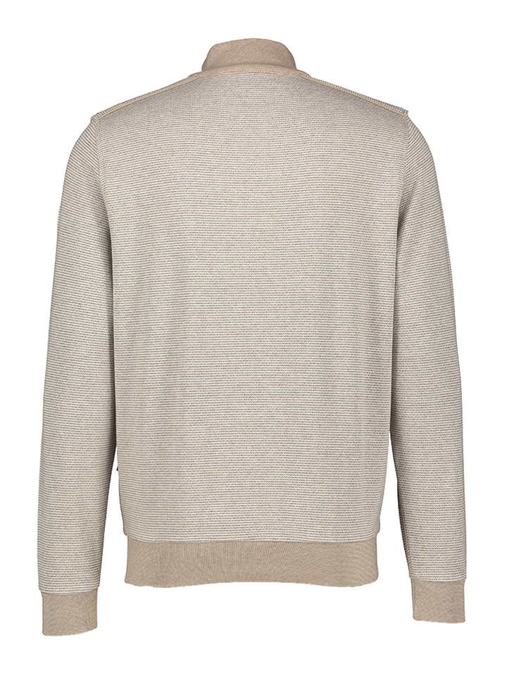 Beige trui structuur met rits Bugatti 