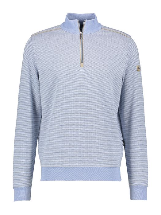 Blauwe trui structuur met rits Bugatti