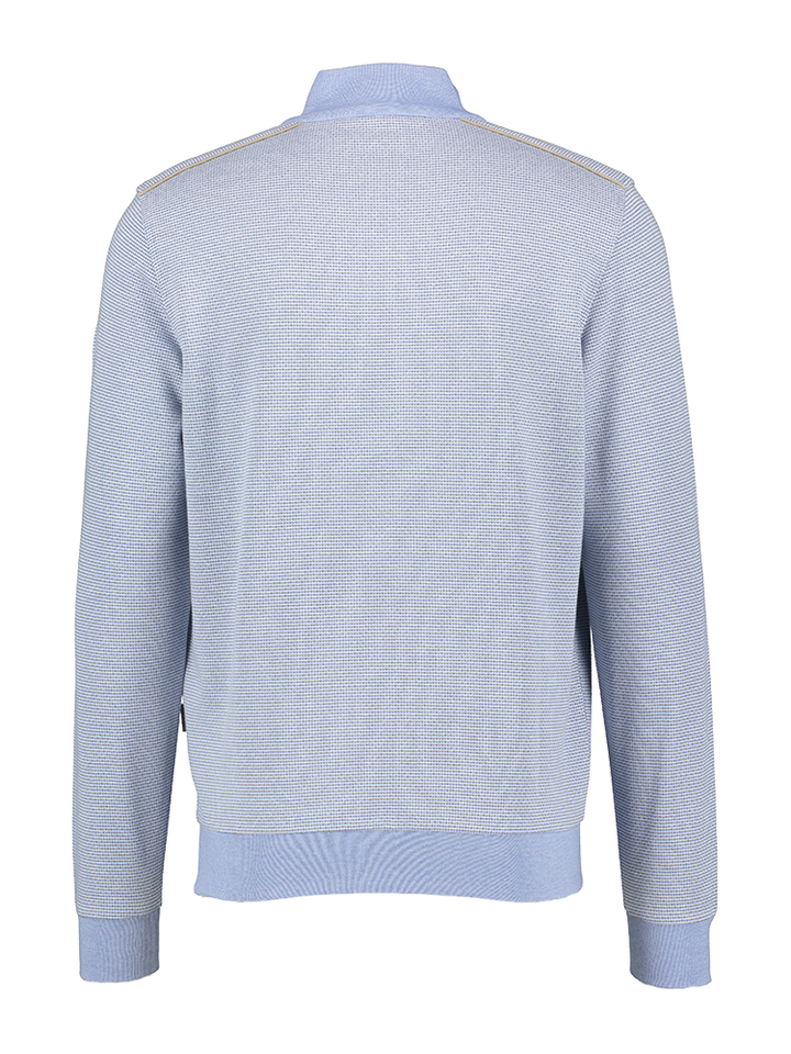 Blauwe trui structuur met rits Bugatti 