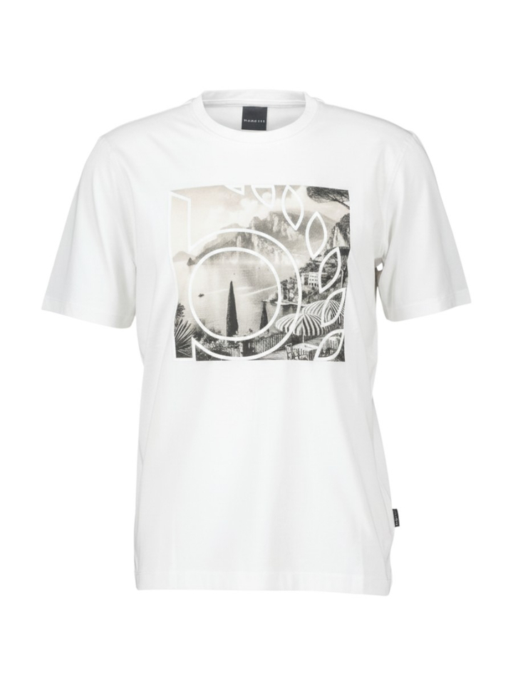 Witte katoenen T-shirt met opdruk Bugatti 