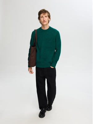 Donkergroene pull Selected Homme