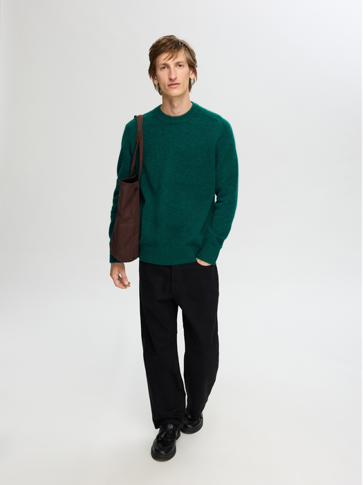 Donkergroene pull Selected Homme