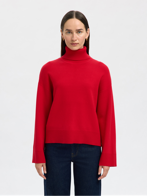 Christian red trui met rolkraag Selected Femme