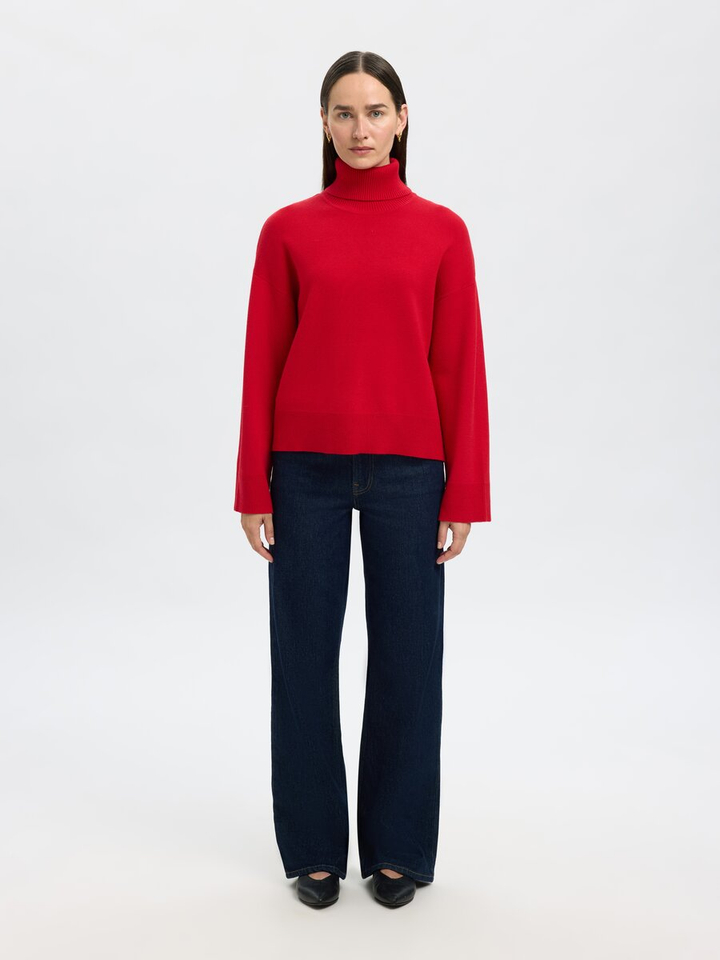 Christian red trui met rolkraag Selected Femme 
