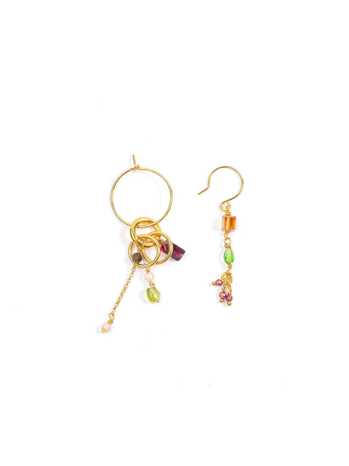  Gouden oorbellen granaat Tempo Murielle Perrotti