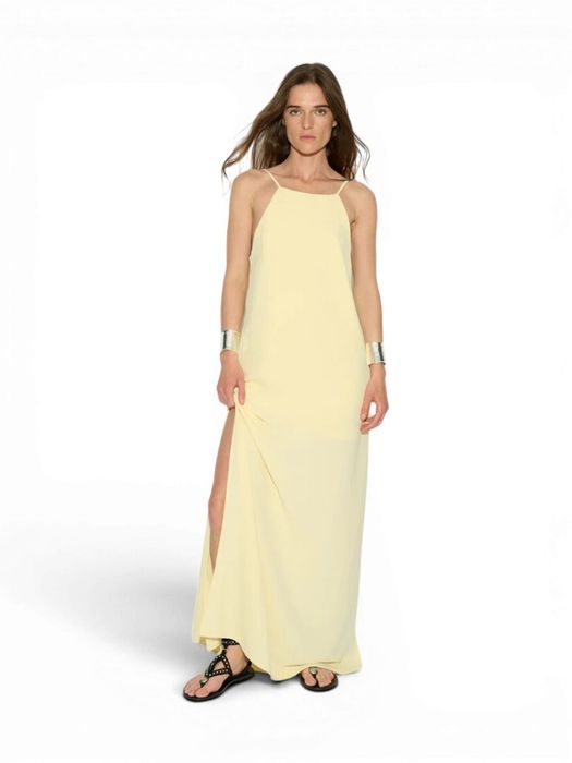 Gele maxi-jurk met split Leila Bad Habits
