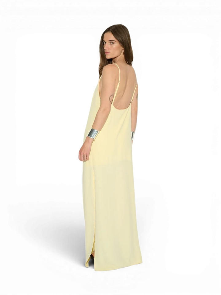 Gele maxi-jurk met split Leila Bad Habits