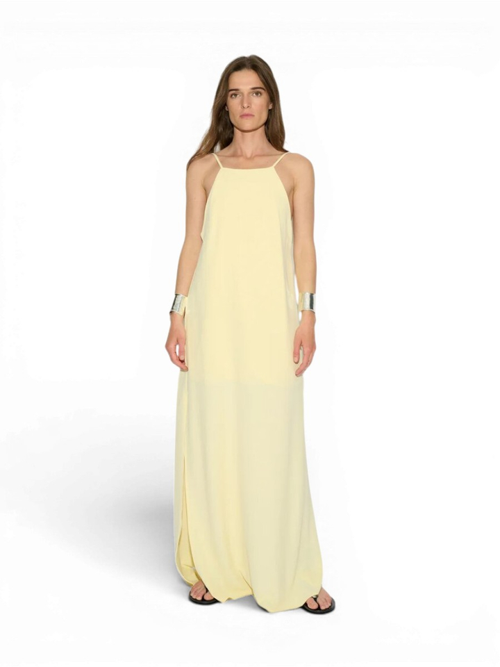 Gele maxi-jurk met split Leila Bad Habits