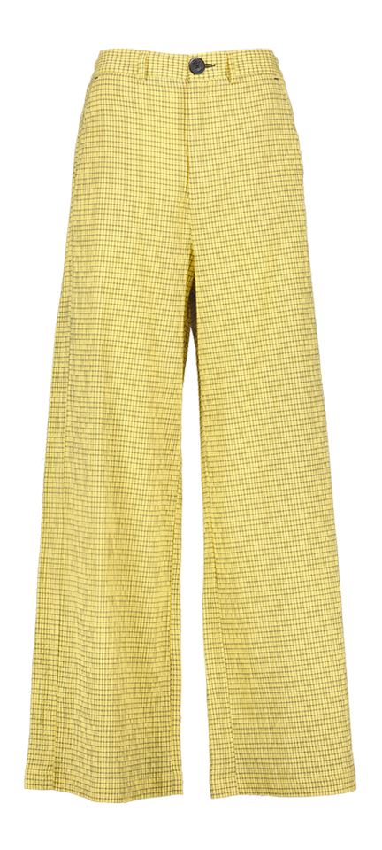 Gele broek met ruitmotief Almu Bad Habits