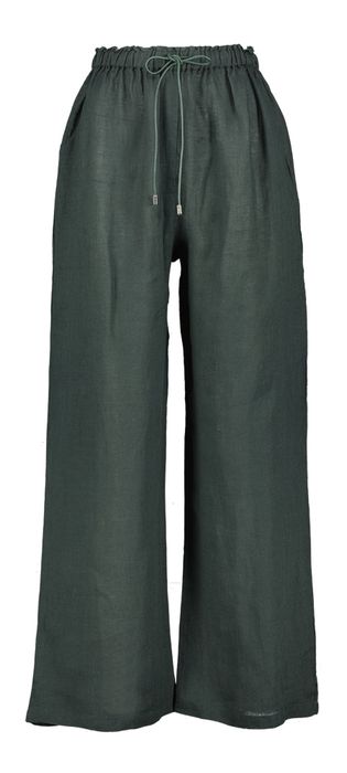 Donkergroene linnen geklede broek Lucia Bad Habits