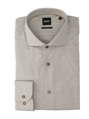 Open brown katoenen hemd (slim fit) met lange mouwen Hugo Boss