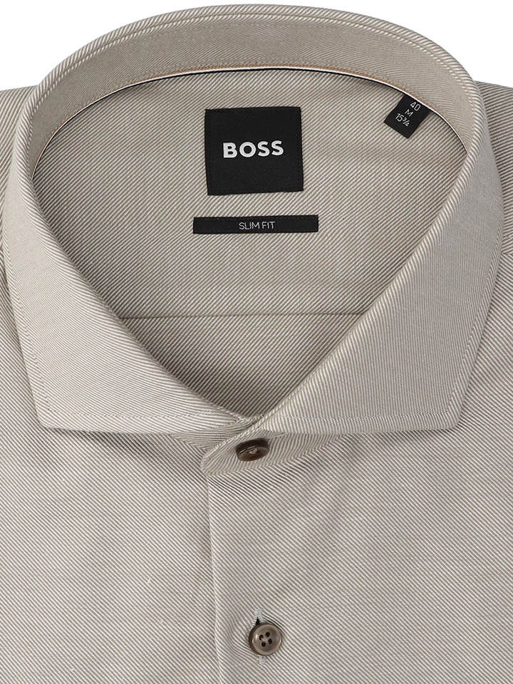 Open brown katoenen hemd (slim fit) met lange mouwen Hugo Boss