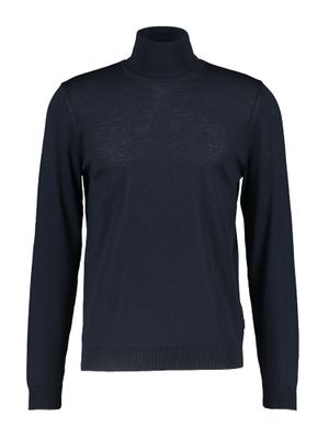 Donkerblauwe wollen pull met rolkraag Musso Hugo Boss