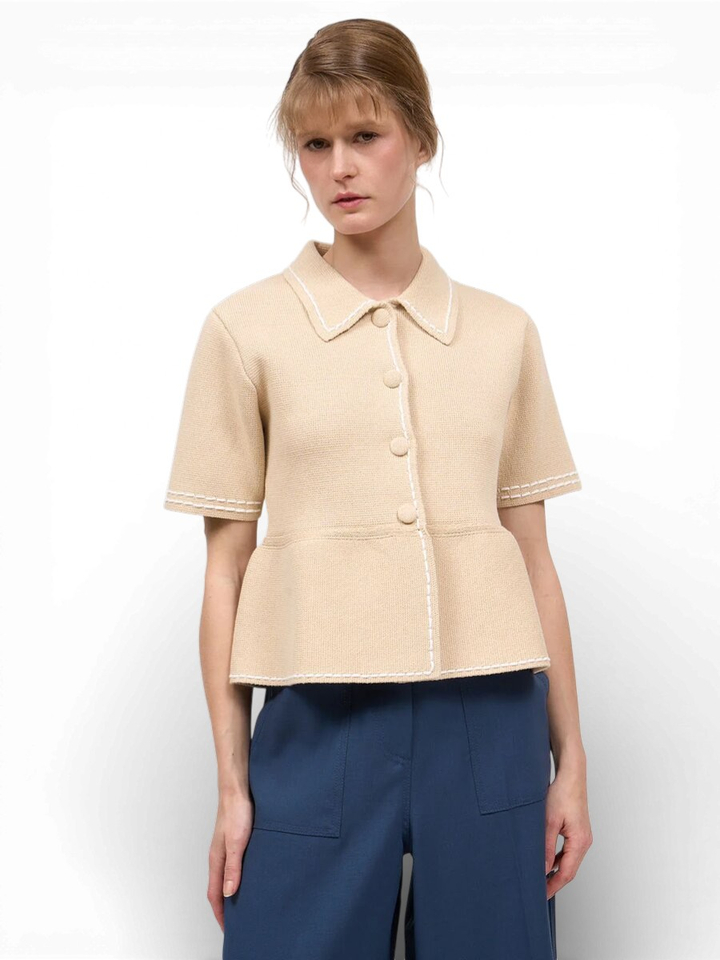 Beige polo met korte mouwen Fanfan Paul & Joe