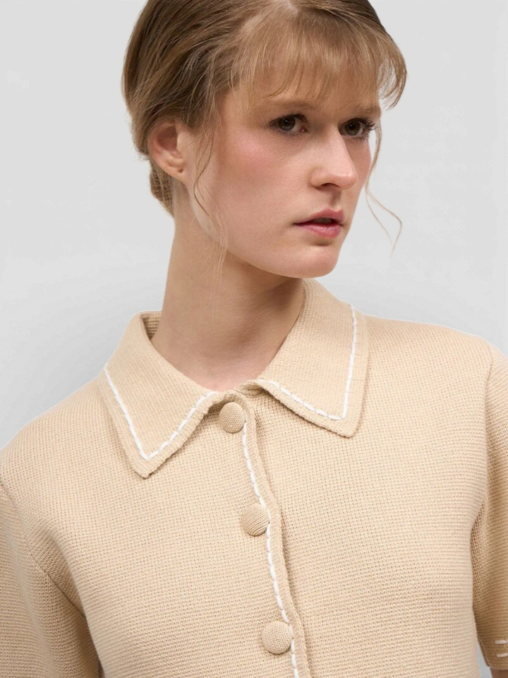 Beige polo met korte mouwen Fanfan Paul & Joe