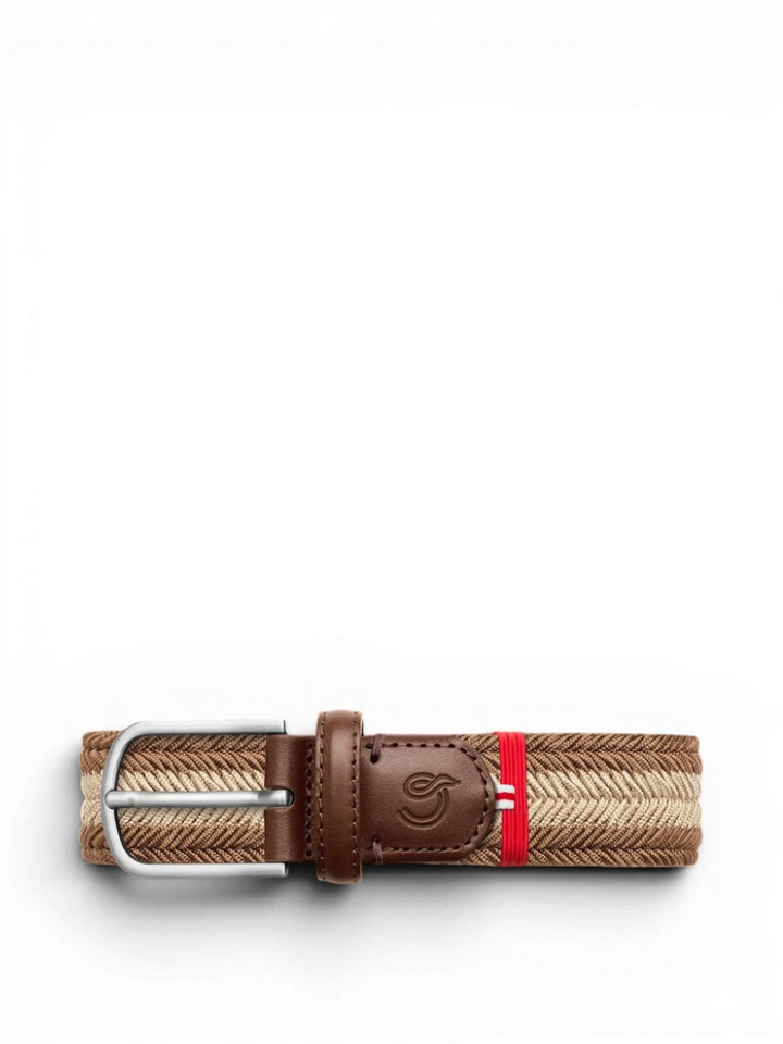 Bruin en beige riem Canterburry La Boucle