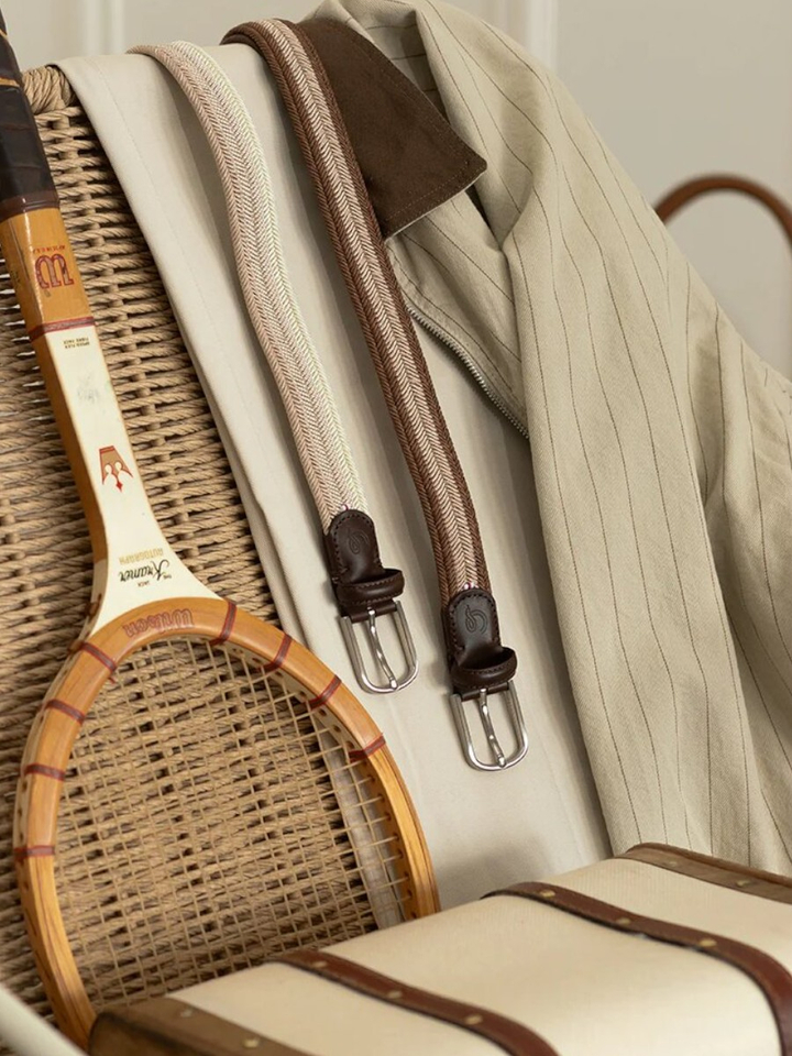 Bruin en beige riem Canterburry La Boucle