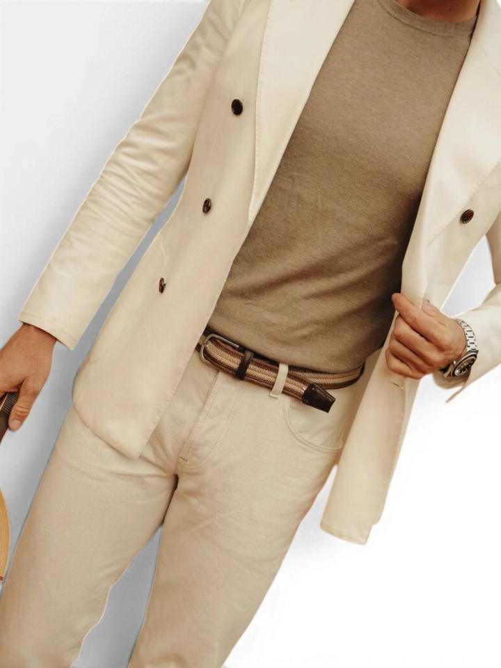 Bruin en beige riem Canterburry La Boucle