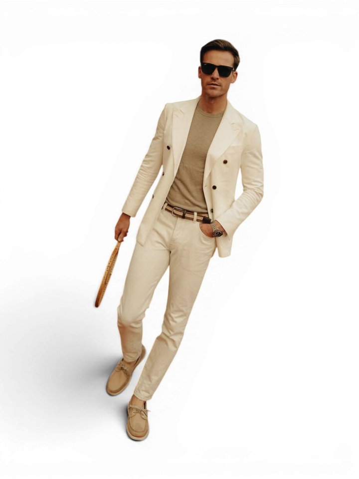 Bruin en beige riem Canterburry La Boucle