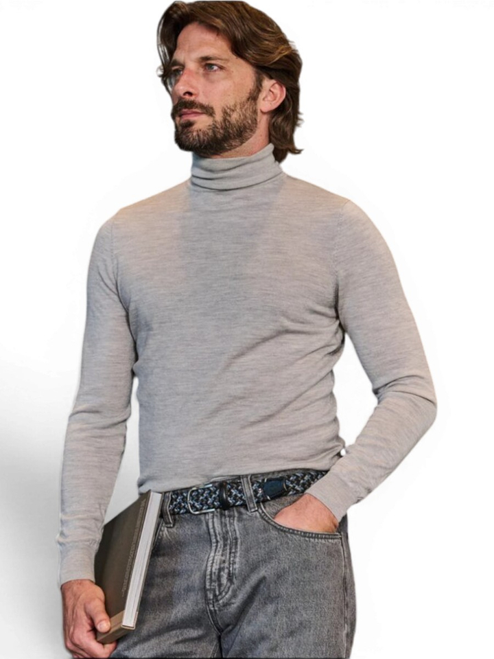 Donkerblauw en lichtblauw geweven riem Brooklyn La Boucle