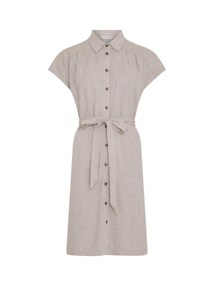 Beige linnen casual kleed Viana Ginia MSCH
