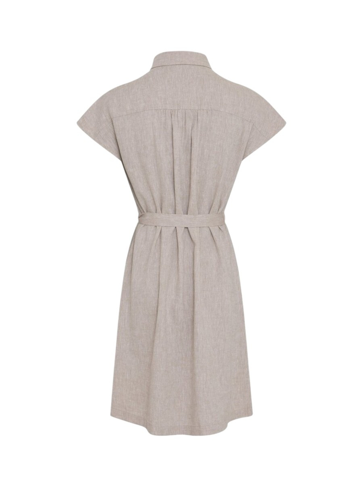 Beige linnen casual kleed Viana Ginia MSCH