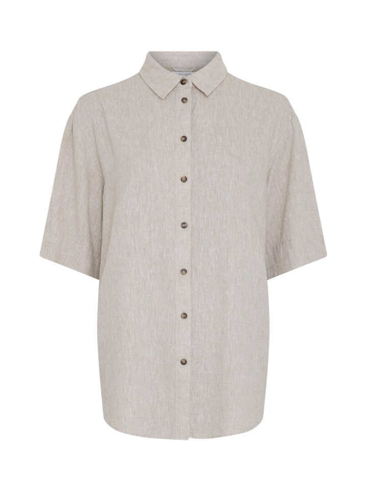 Beige linnen hemd Viana Ginia MSCH