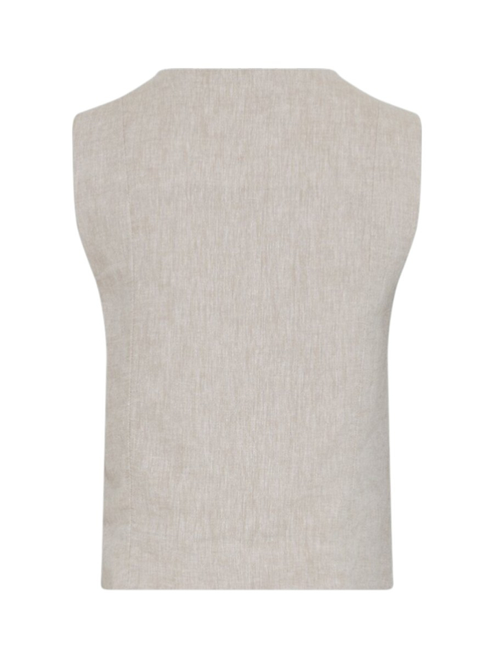 Beige linnen gilet met knoopsluiting Viana Ginia MSCH