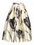 Beige lange plooirok met print zwarte print Luna Lunatica
