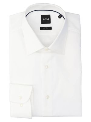 Wit katoenen hemd (slim fit) met lange mouwen Hugo Boss